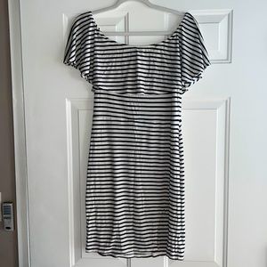 Lovers + Friends White & Navy Striped Summer Dress - Size M
